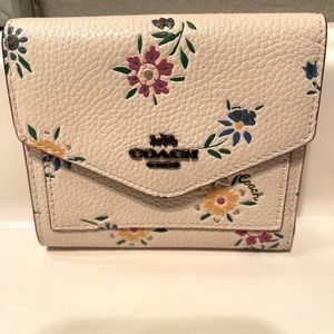 Coach, mini wallet and ID holder, floral print